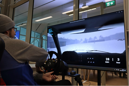 Ambulance simulator being played.
