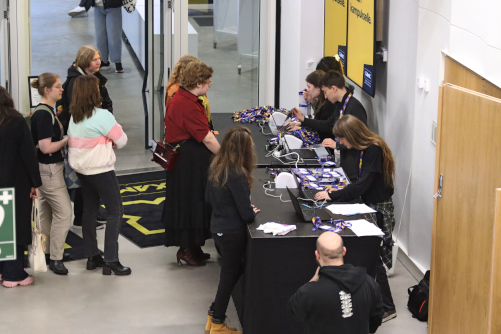 People signing in for Game Track 2025.