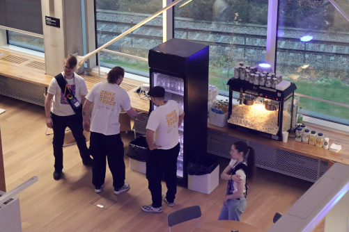 Game Track 2025 volunteers in the snack area.