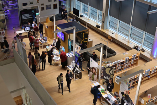 Overhead view of library during Game Track 2025.